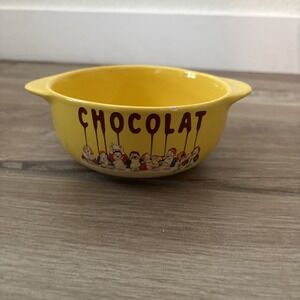 Chocolat Delespaul- Havez Vintage Large Bowl Yellow France 7.5"